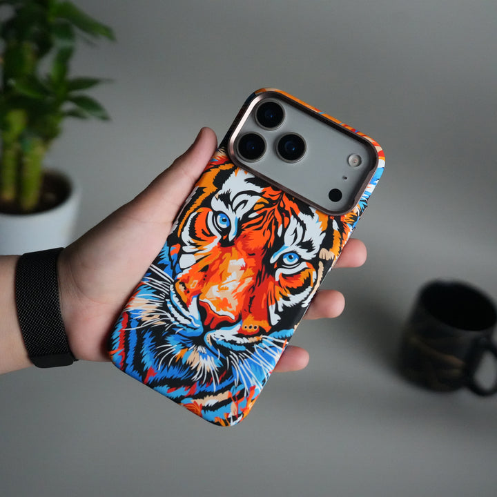 iPhone 17 Pro Carbon Fiber Texture Design Hard Pc MagSafe Case Cover Tiger