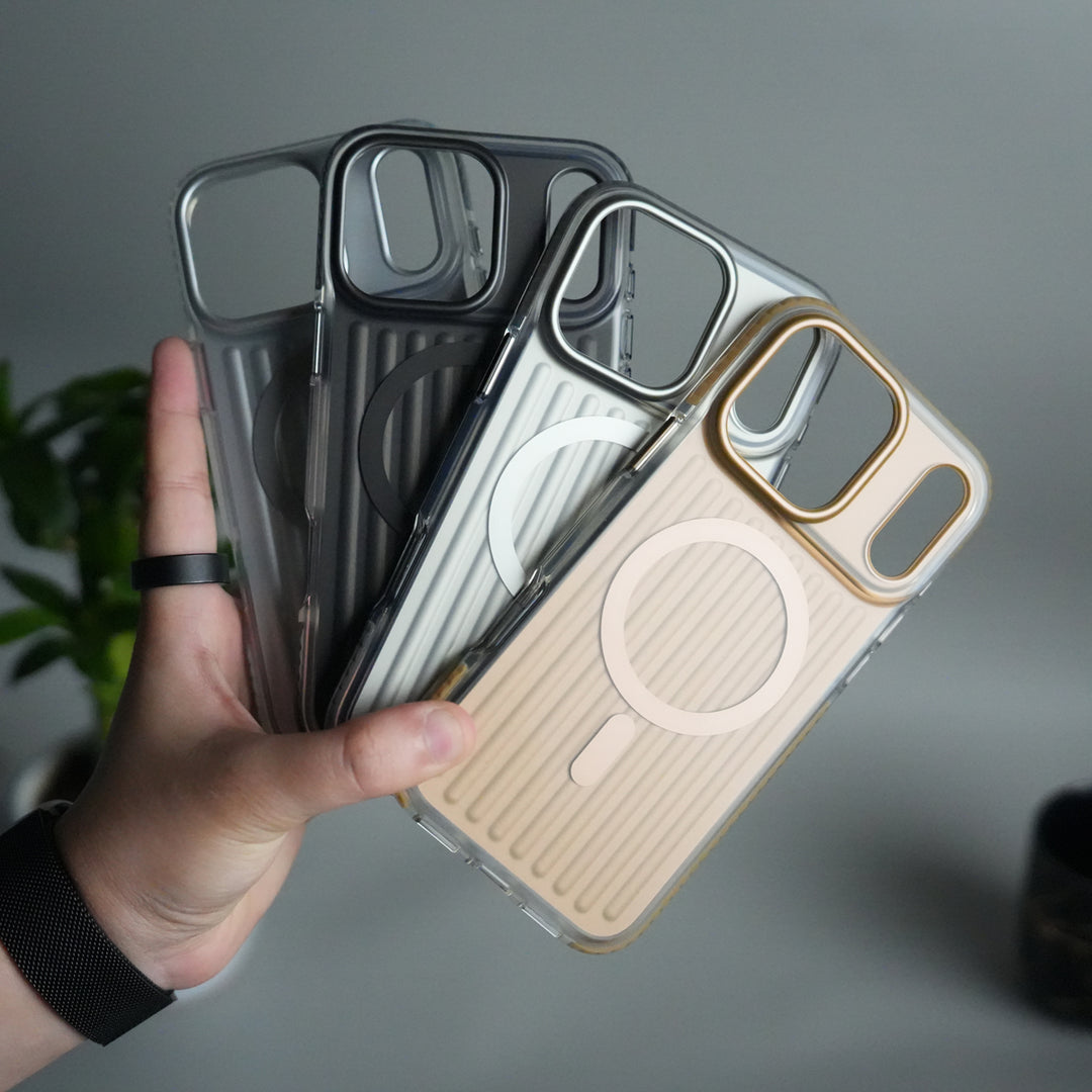 iPhone 17 Pro Max MagSafe Suitcase Design Case | Shockproof Ribbed Texture Back Cover