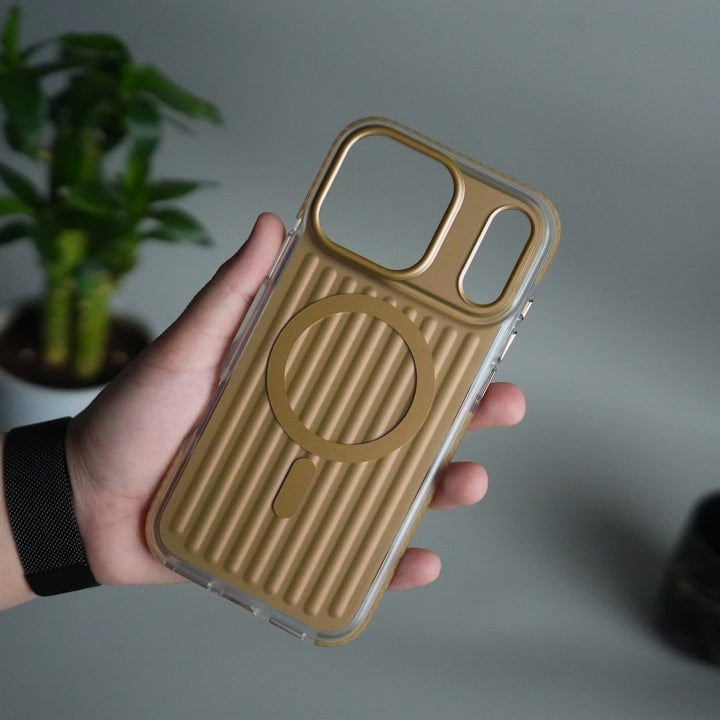 iPhone 17 Pro Max MagSafe Suitcase Design Case | Shockproof Ribbed Texture Back Cover