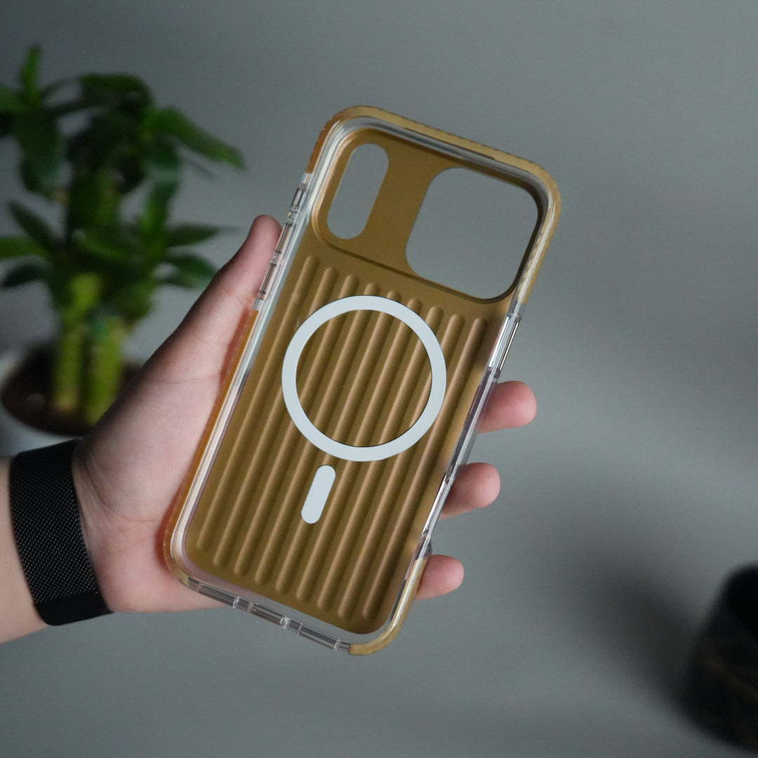 iPhone 17 Pro Max MagSafe Suitcase Design Case | Shockproof Ribbed Texture Back Cover