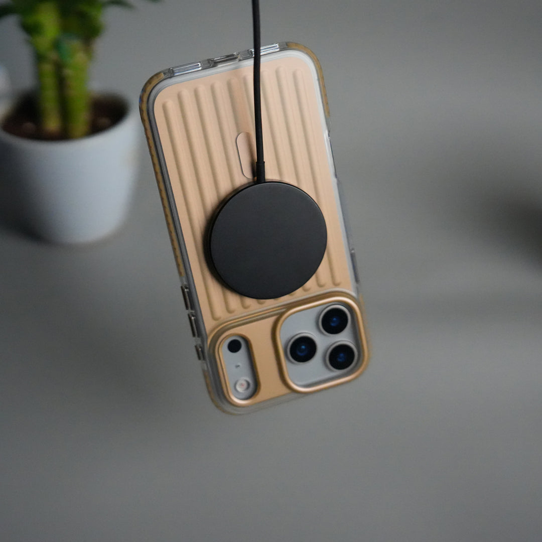 iPhone 17 Pro Max MagSafe Suitcase Design Case | Shockproof Ribbed Texture Back Cover