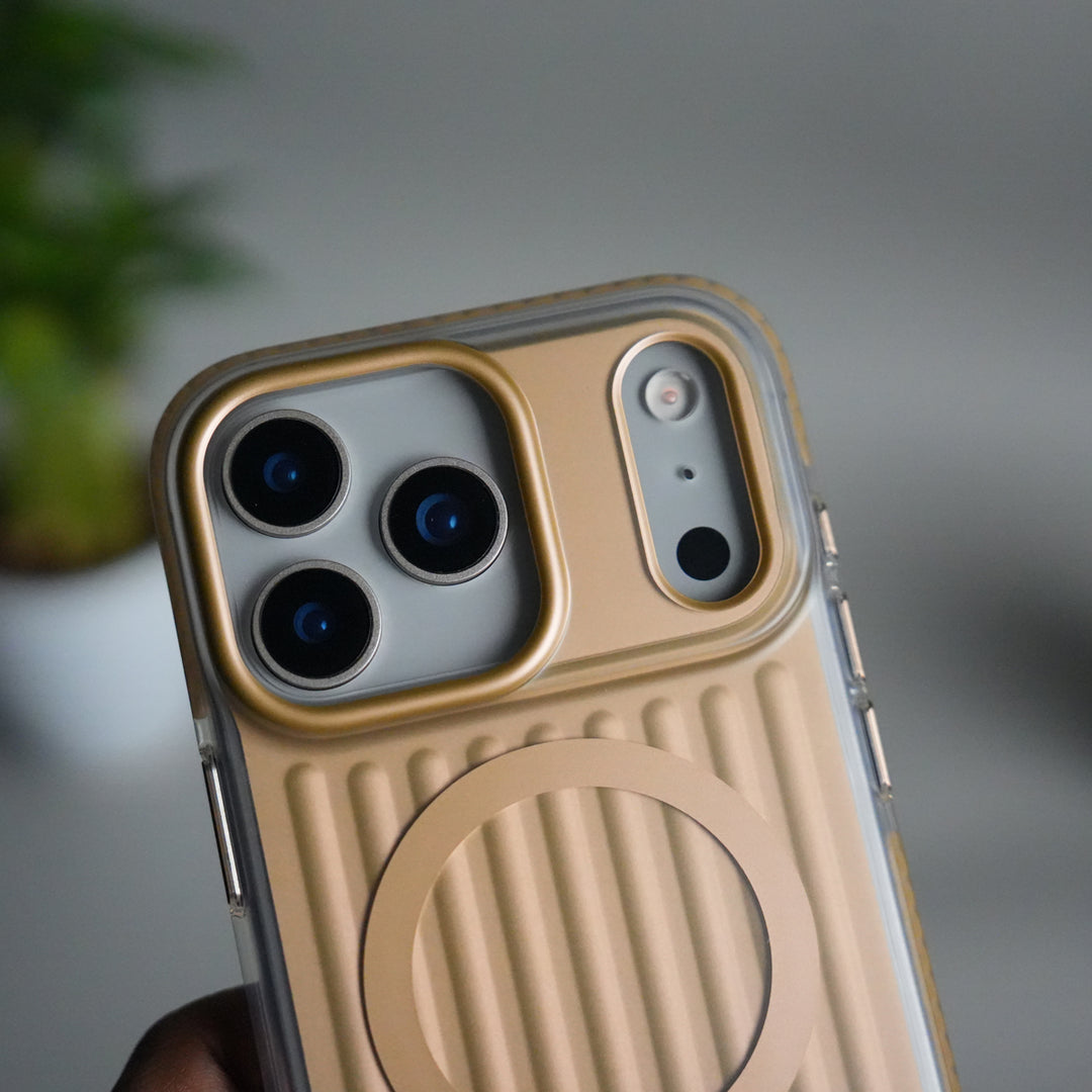 iPhone 17 Pro Max MagSafe Suitcase Design Case | Shockproof Ribbed Texture Back Cover