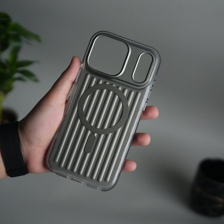 iPhone 17 Pro Max MagSafe Suitcase Design Case | Shockproof Ribbed Texture Back Cover