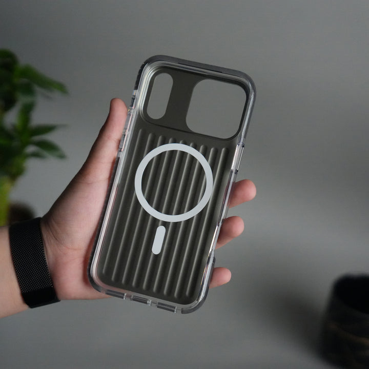 iPhone 17 Pro Max MagSafe Suitcase Design Case | Shockproof Ribbed Texture Back Cover