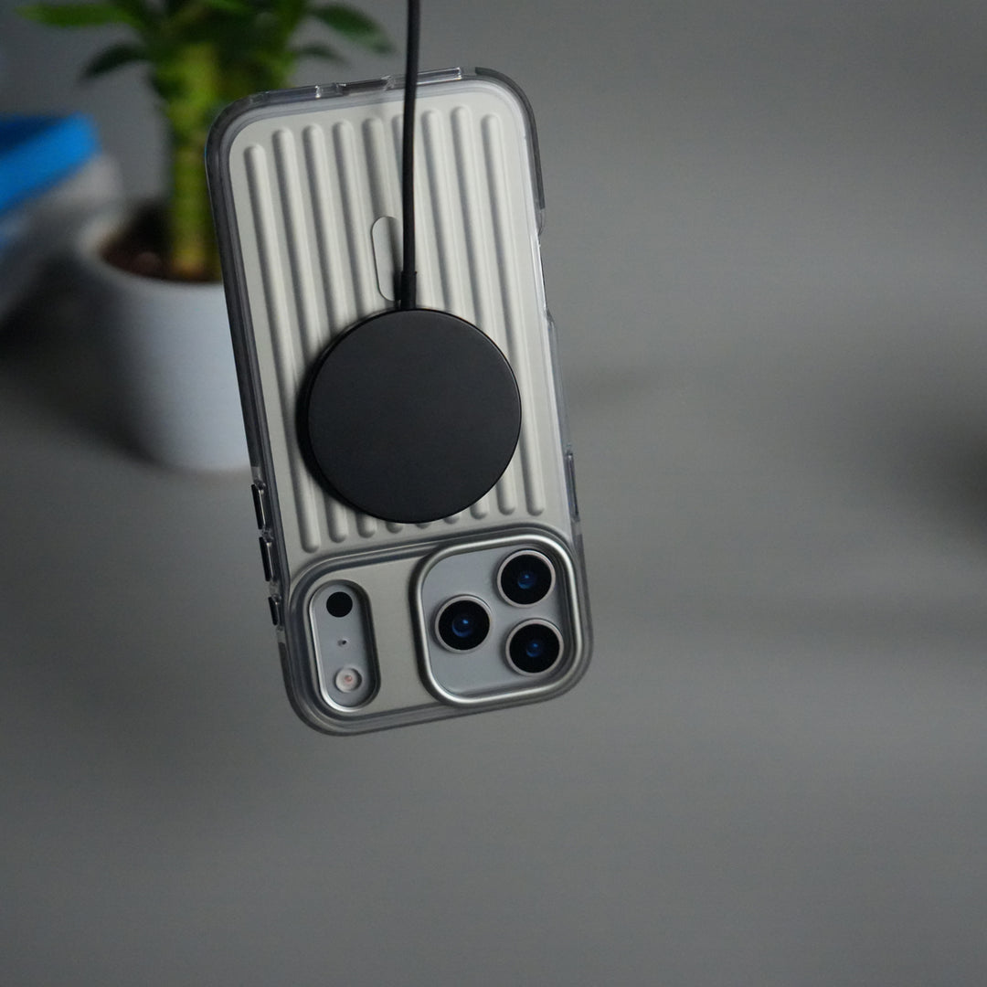 iPhone 17 Pro Max MagSafe Suitcase Design Case | Shockproof Ribbed Texture Back Cover