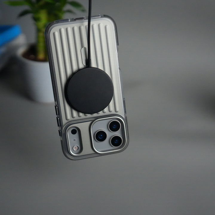 iPhone 17 Pro Max MagSafe Suitcase Design Case | Shockproof Ribbed Texture Back Cover