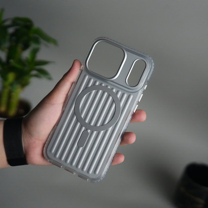 iPhone 17 Pro Max MagSafe Suitcase Design Case | Shockproof Ribbed Texture Back Cover