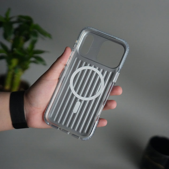 iPhone 17 Pro Max MagSafe Suitcase Design Case | Shockproof Ribbed Texture Back Cover