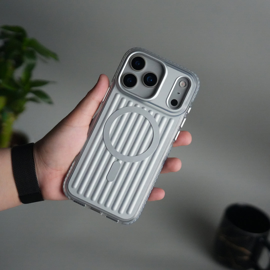 iPhone 17 Pro Max MagSafe Suitcase Design Case | Shockproof Ribbed Texture Back Cover