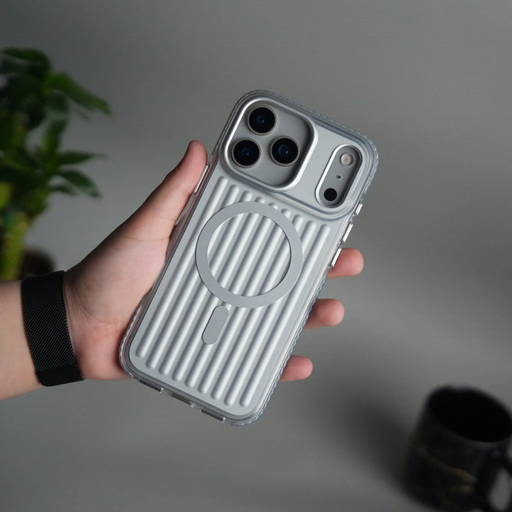 iPhone 17 Pro Max MagSafe Suitcase Design Case | Shockproof Ribbed Texture Back Cover
