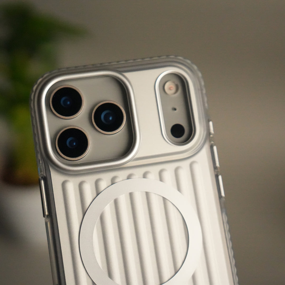 iPhone 17 Pro Max MagSafe Suitcase Design Case | Shockproof Ribbed Texture Back Cover