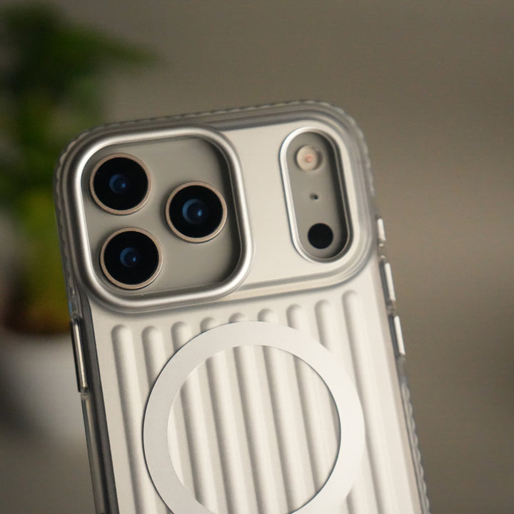 iPhone 17 Pro Max MagSafe Suitcase Design Case | Shockproof Ribbed Texture Back Cover