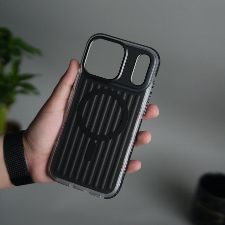 iPhone 17 Pro Max MagSafe Suitcase Design Case | Shockproof Ribbed Texture Back Cover