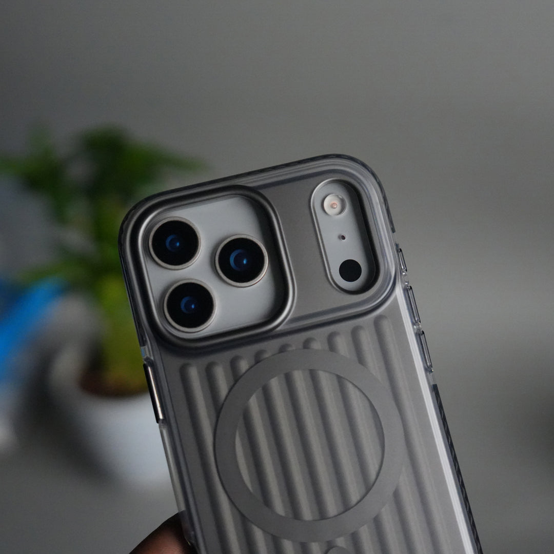 iPhone 17 Pro Max MagSafe Suitcase Design Case | Shockproof Ribbed Texture Back Cover