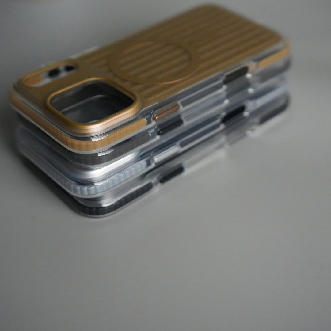 iPhone 17 Pro Max MagSafe Suitcase Design Case | Shockproof Ribbed Texture Back Cover