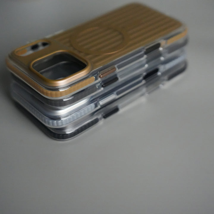 iPhone 17 Pro Max MagSafe Suitcase Design Case | Shockproof Ribbed Texture Back Cover