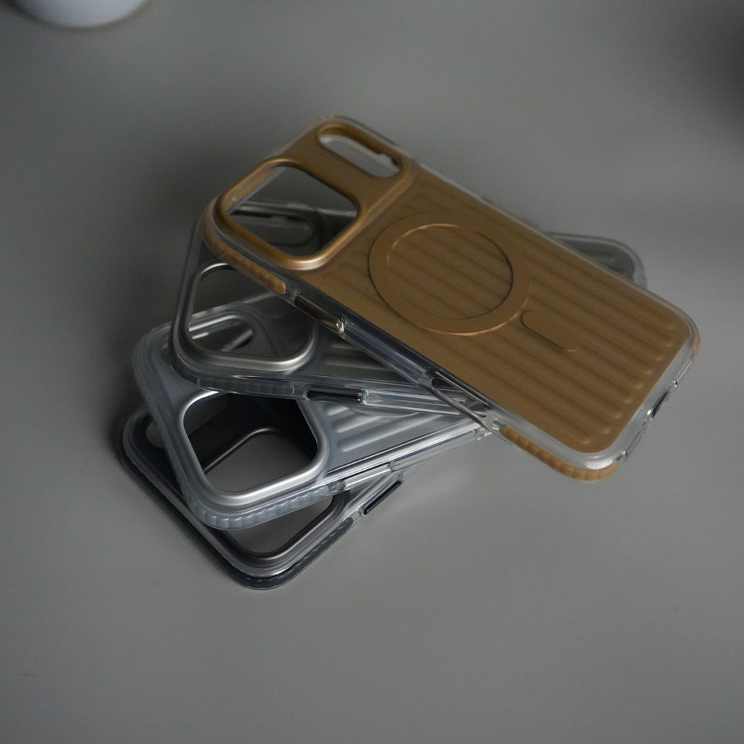 iPhone 17 Pro Max MagSafe Suitcase Design Case | Shockproof Ribbed Texture Back Cover