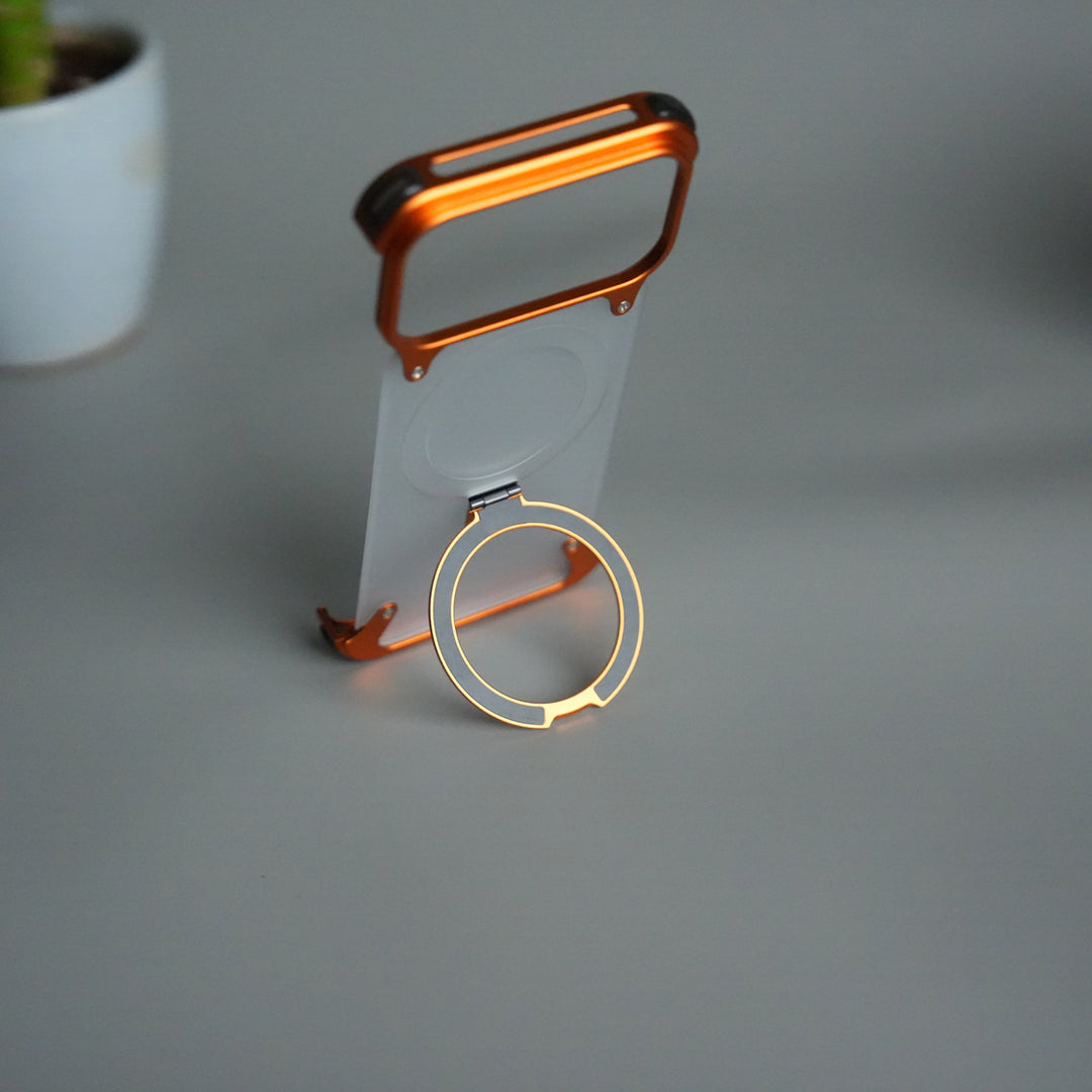 iPhone 17 Pro Max Frosted Frameless Metal Kickstand Case