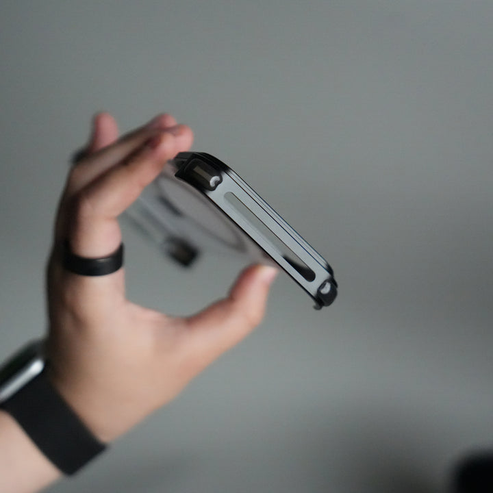 iPhone 17 Pro Max Frosted Frameless Metal Kickstand Case