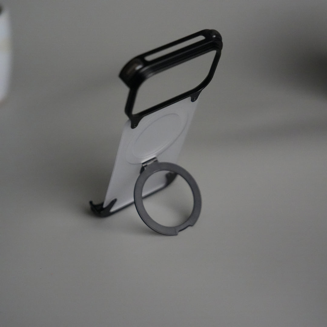 iPhone 17 Pro Max Frosted Frameless Metal Kickstand Case