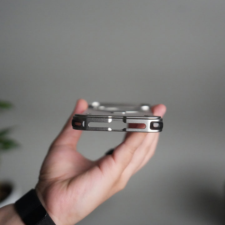 iPhone 17 Pro Max Frosted Frameless Metal Kickstand Case