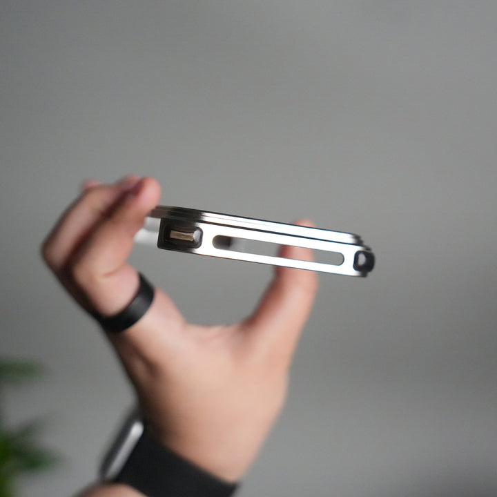 iPhone 17 Pro Max Frosted Frameless Metal Kickstand Case