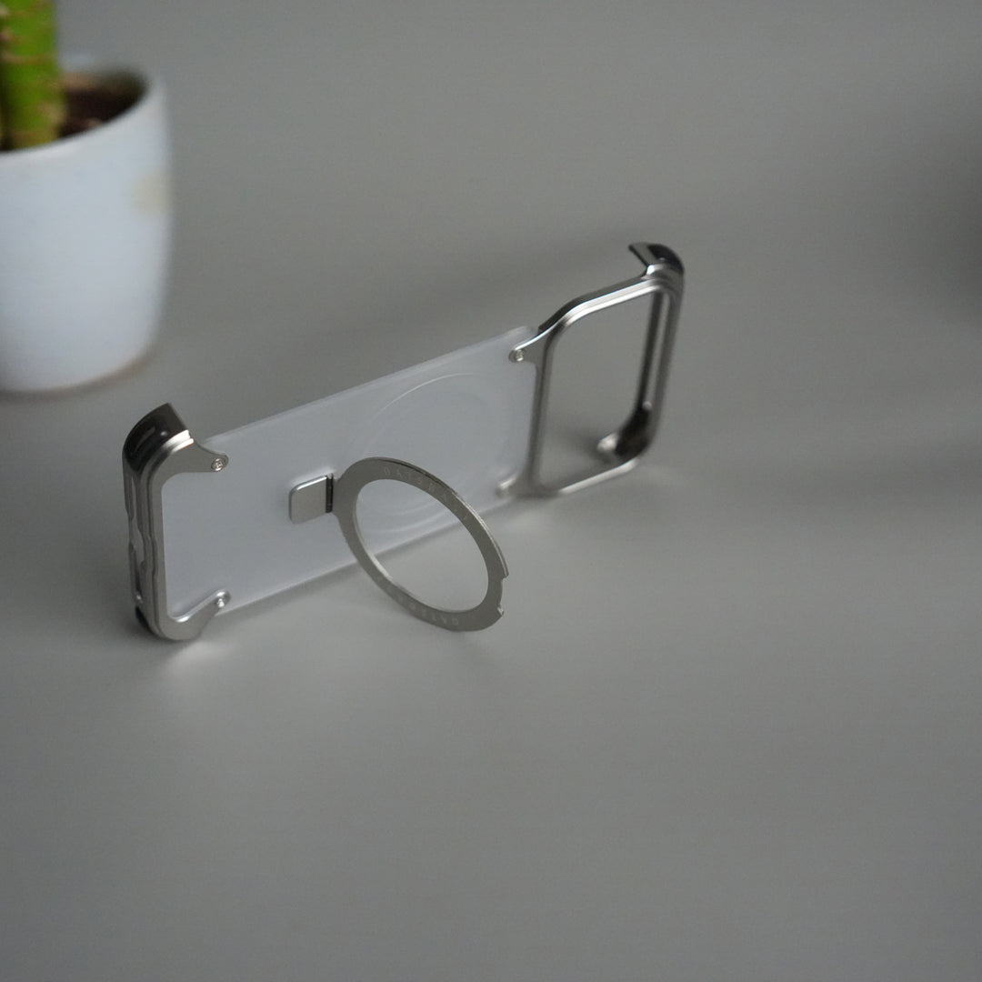 iPhone 17 Pro Max Frosted Frameless Metal Kickstand Case