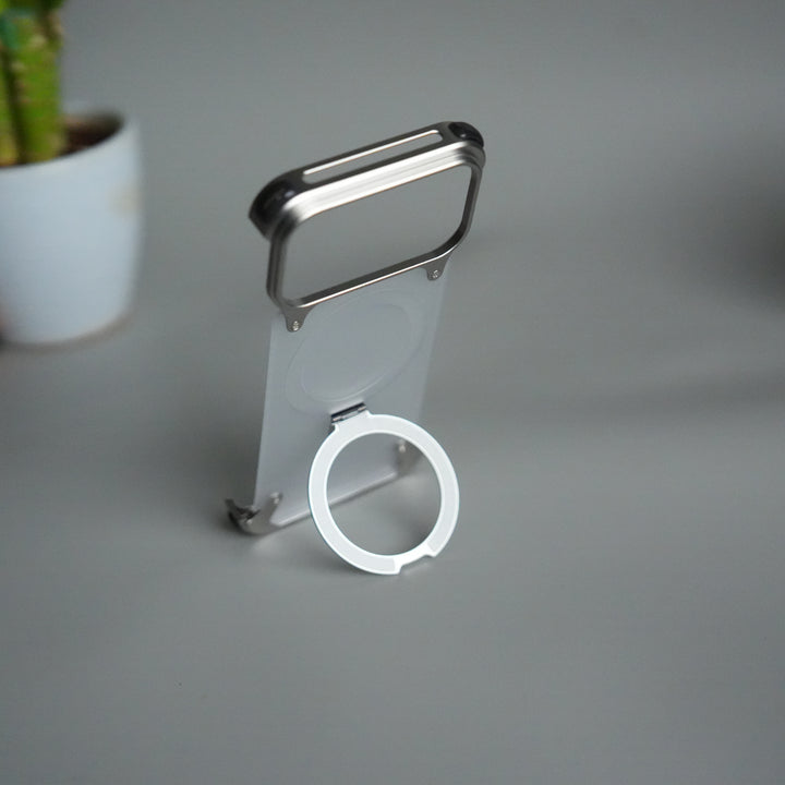 iPhone 17 Pro Max Frosted Frameless Metal Kickstand Case