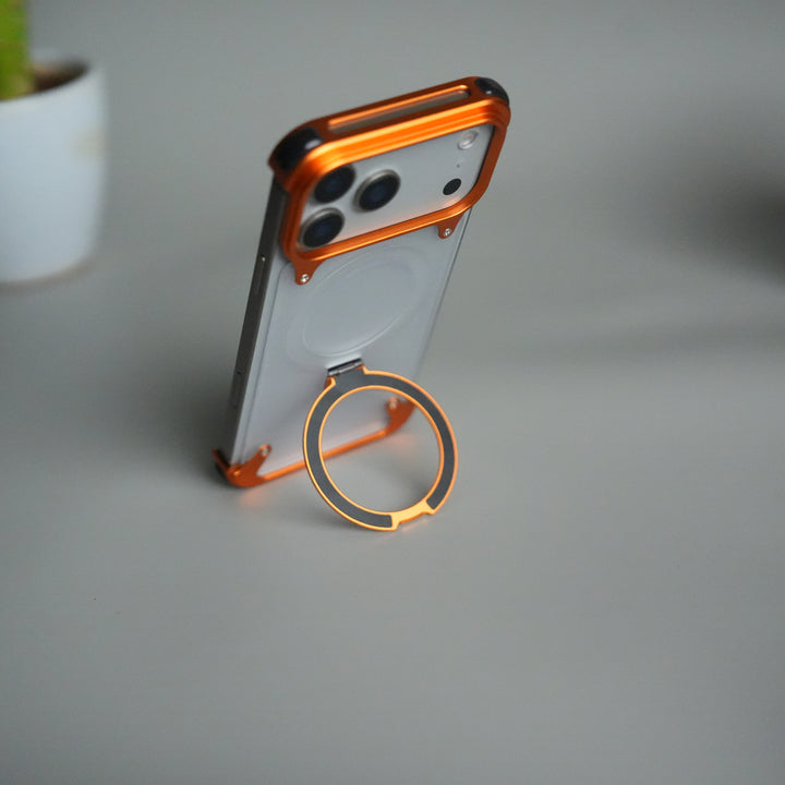 iPhone 17 Pro Max Frosted Frameless Metal Kickstand Case