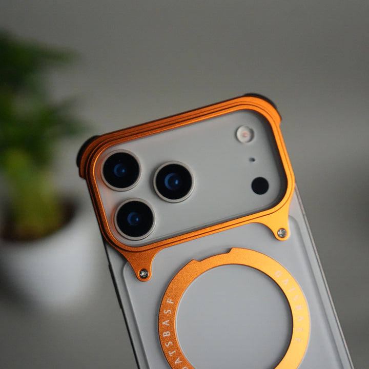 iPhone 17 Pro Max Frosted Frameless Metal Kickstand Case