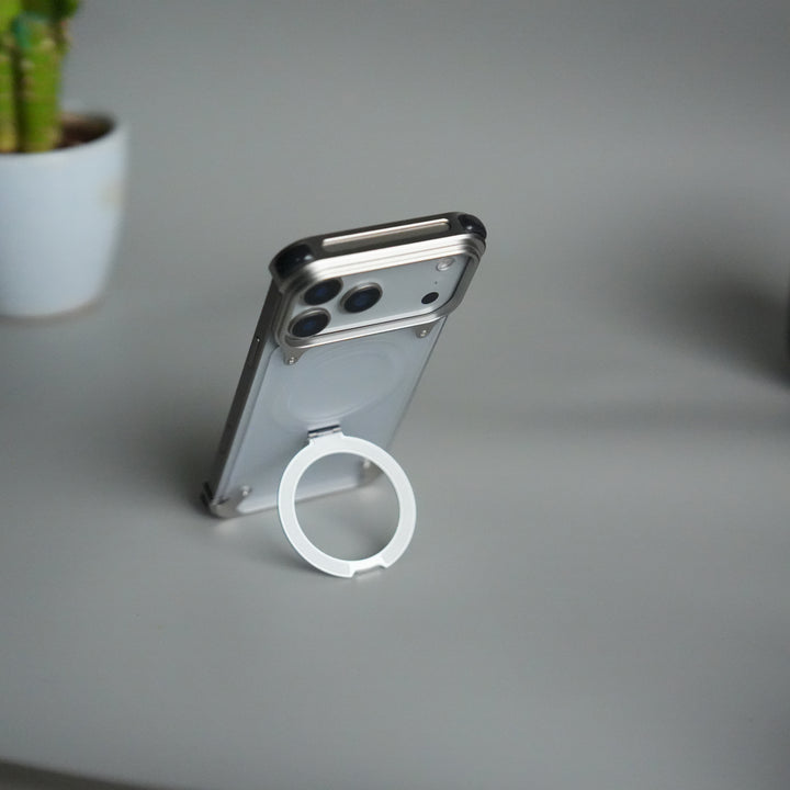 iPhone 17 Pro Max Frosted Frameless Metal Kickstand Case