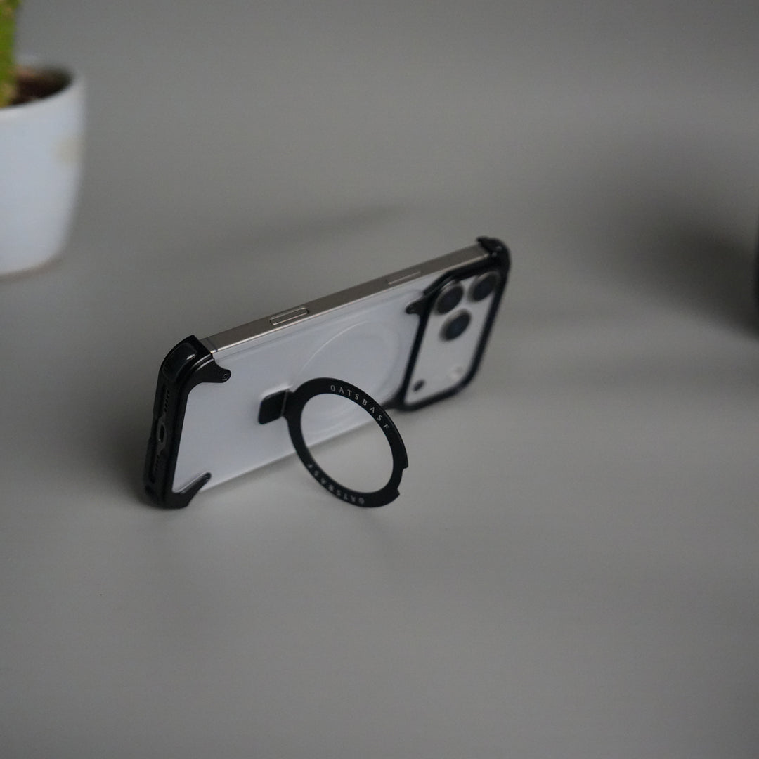 iPhone 17 Pro Max Frosted Frameless Metal Kickstand Case