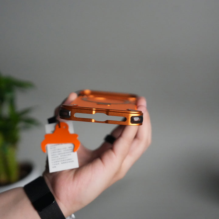 iPhone 17 Pro Max Leather Frameless Metal Kickstand Case