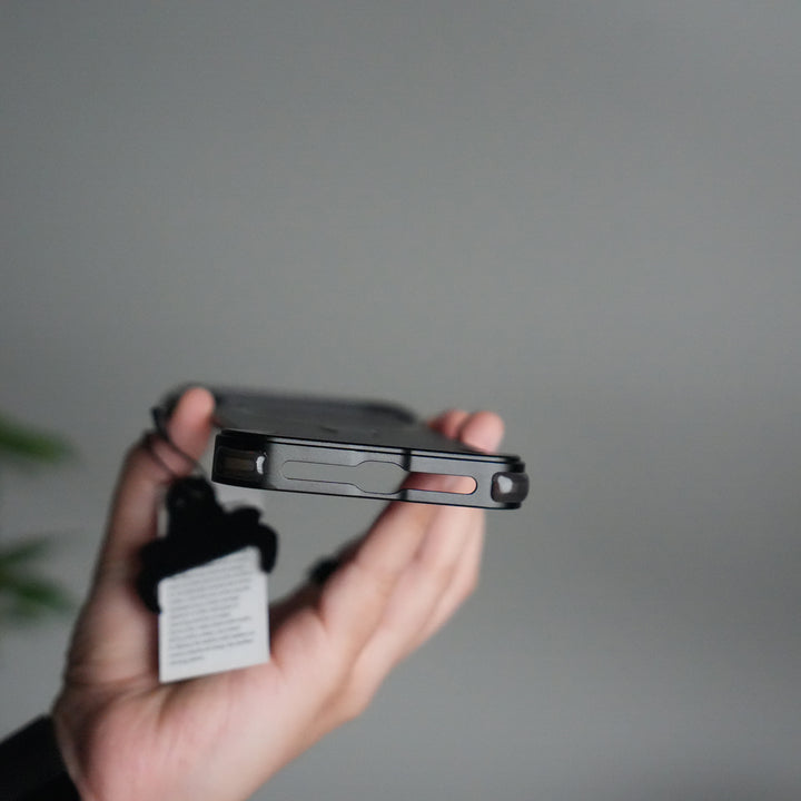 iPhone 17 Pro Max Leather Frameless Metal Kickstand Case