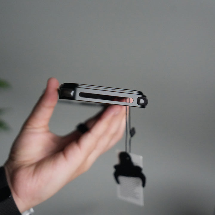 iPhone 17 Pro Max Leather Frameless Metal Kickstand Case