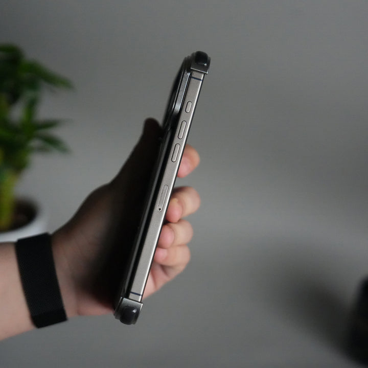 iPhone 17 Pro Max Leather Frameless Metal Kickstand Case