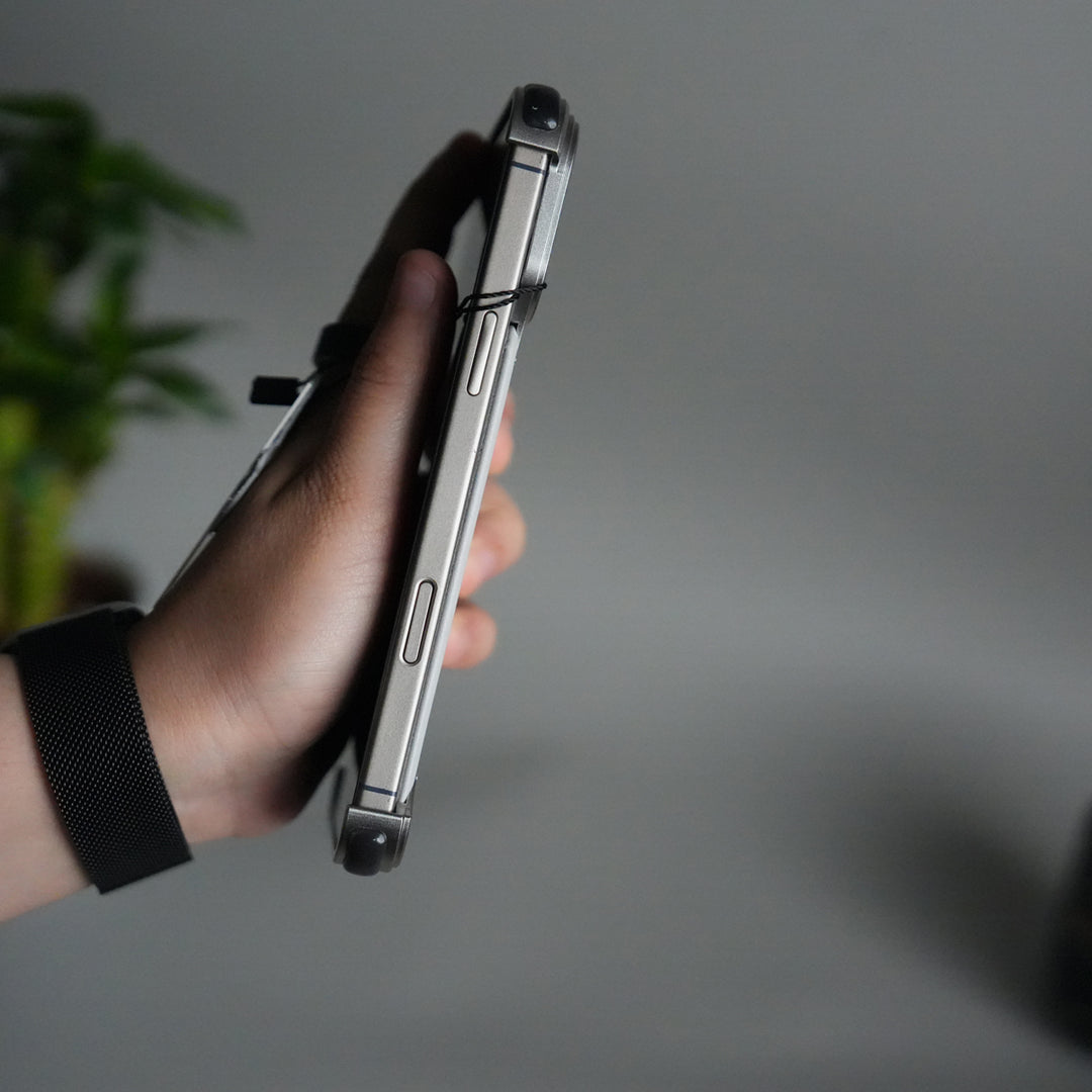 iPhone 17 Pro Max Leather Frameless Metal Kickstand Case