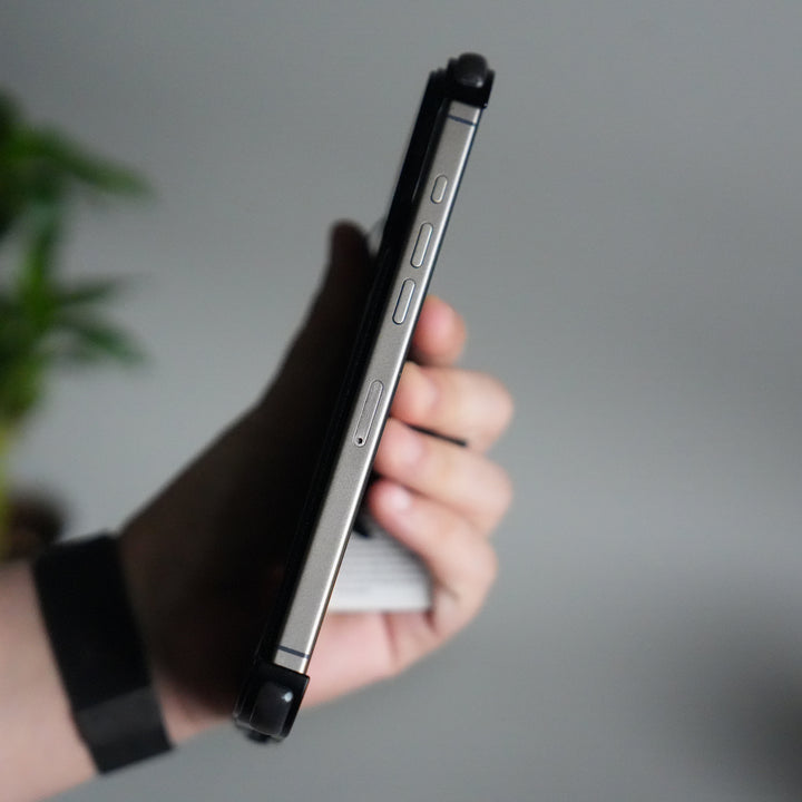 iPhone 17 Pro Max Leather Frameless Metal Kickstand Case