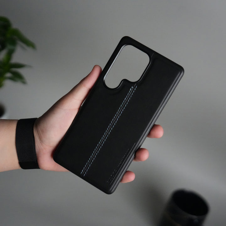 Galaxy S25 Ultra Leather Case | Classic Middle Stitched PU Back Cover