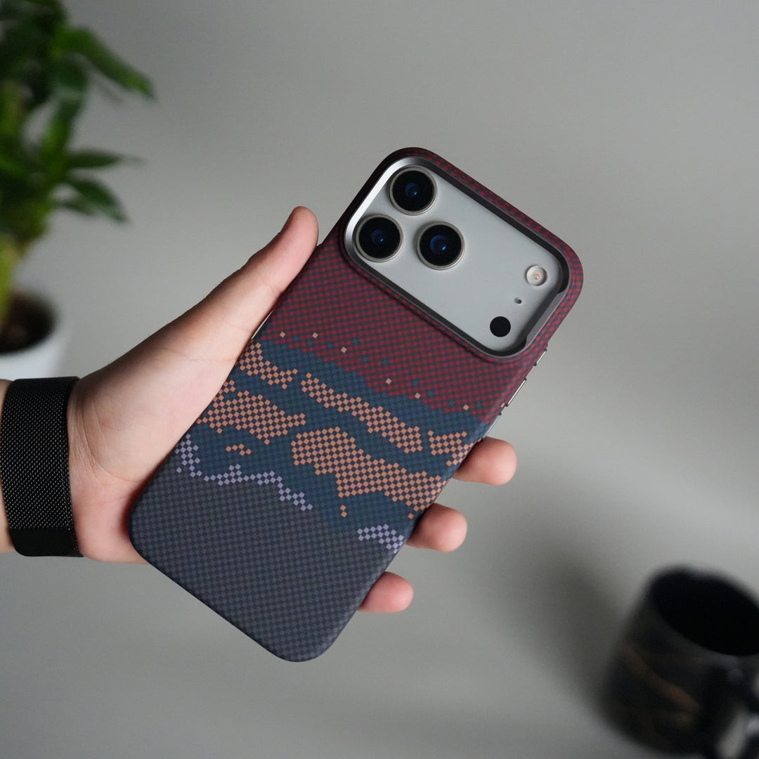 iPhone 17 Pro Carbon Fiber Texture Design Hard Pc MagSafe Case Cover RBO