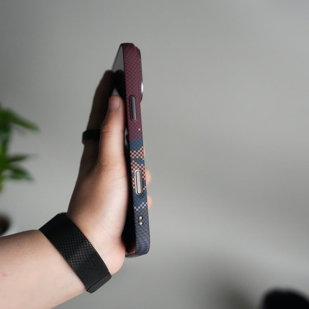 iPhone 17 Pro Carbon Fiber Texture Design Hard Pc MagSafe Case Cover RBO