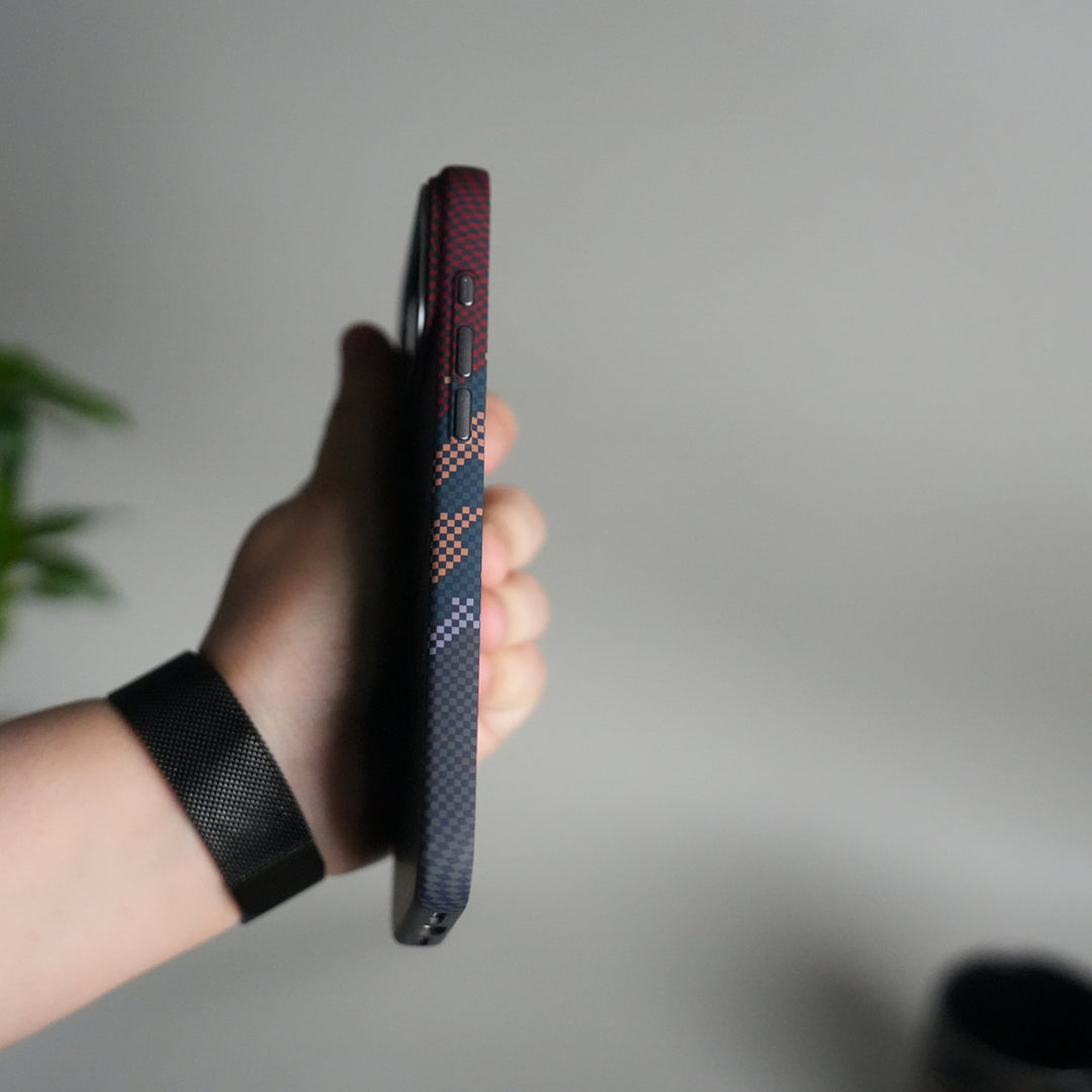 iPhone 17 Pro Carbon Fiber Texture Design Hard Pc MagSafe Case Cover RBO