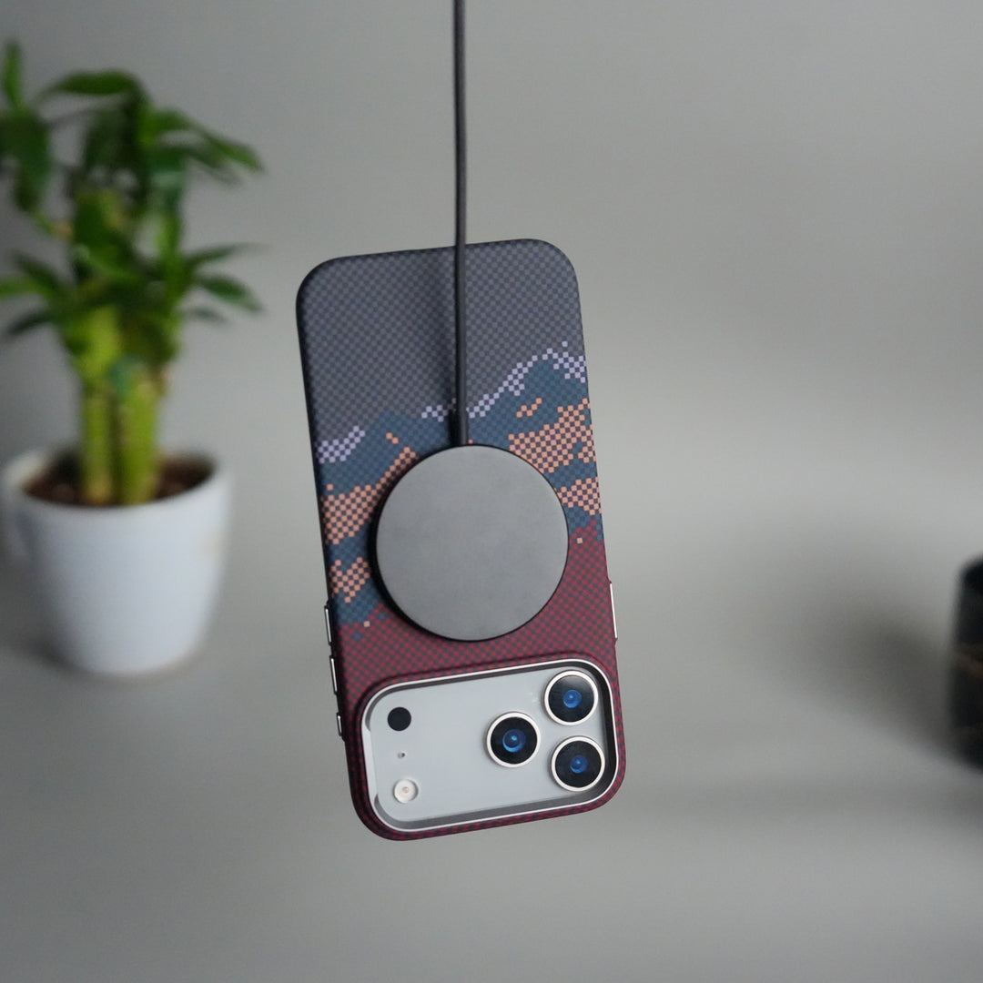 iPhone 17 Pro Carbon Fiber Texture Design Hard Pc MagSafe Case Cover RBO