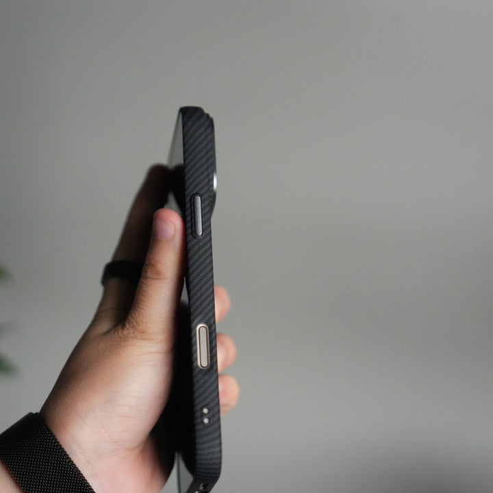 iPhone 17 Pro Carbon Fiber Texture Design Hard Pc MagSafe Case Cover BLACK