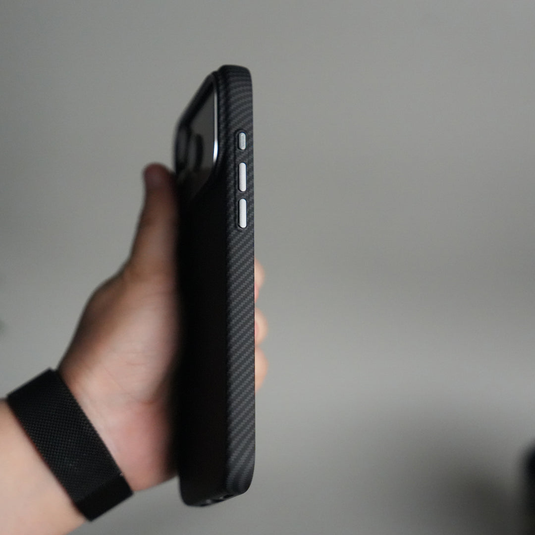 iPhone 17 Pro Carbon Fiber Texture Design Hard Pc MagSafe Case Cover BLACK