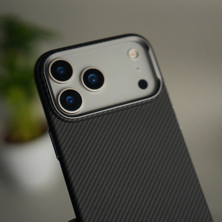 iPhone 17 Pro Carbon Fiber Texture Design Hard Pc MagSafe Case Cover BLACK