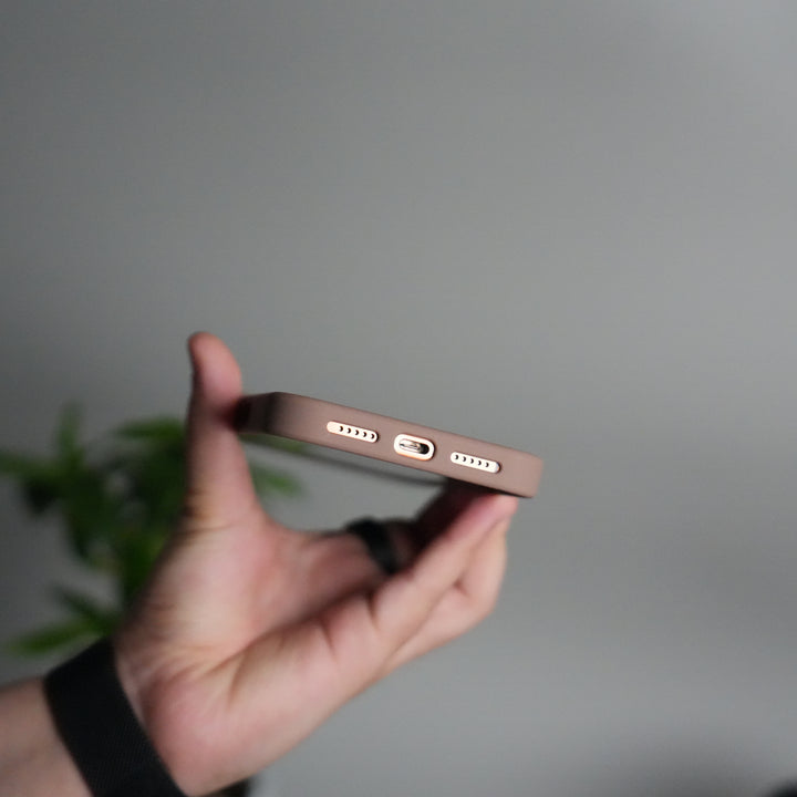 iPhone 17 Pro Clear Magnetic Metal Camera Ring Case | MagSafe Ring | Brown