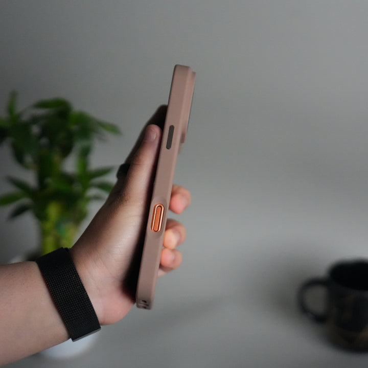 iPhone 17 Pro Clear Magnetic Metal Camera Ring Case | MagSafe Ring | Brown