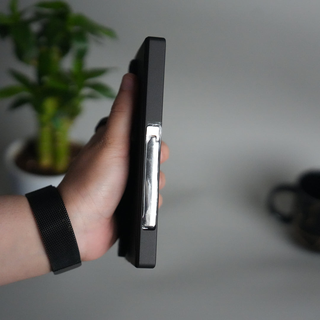 Galaxy Z Fold 7 Silicone Band Holder Case with Front Glass | Matte Hard Cover with Kickstand Grip