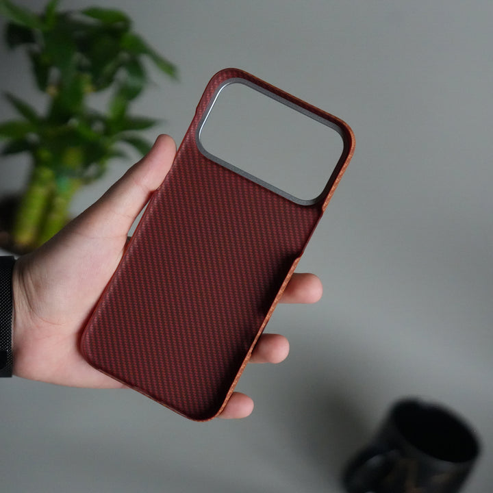 iPhone 17 Pro Carbon Fiber Slim Case | Ultra-Thin Matte Finish Protective Cover | Orange